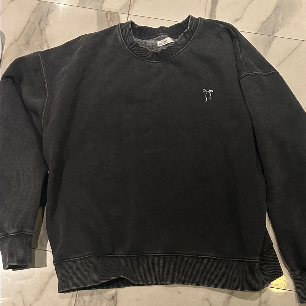 OAK + FORT Charcoal Crewneck Sweater